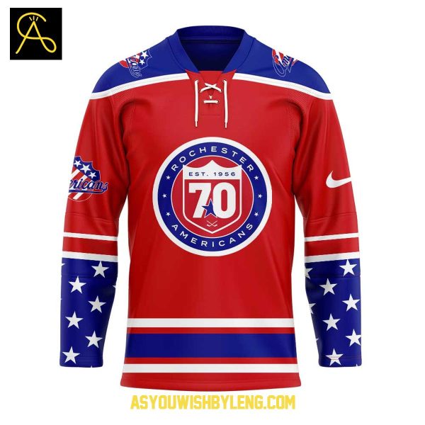 Rochester Americans Celebrating 70th Season Of Amerks 2025 Hockey Jersey