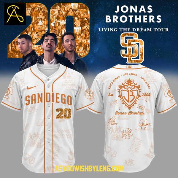 San Diego Padres 2025 Jonas Brothers Living the Dream Tour Baseball Jersey