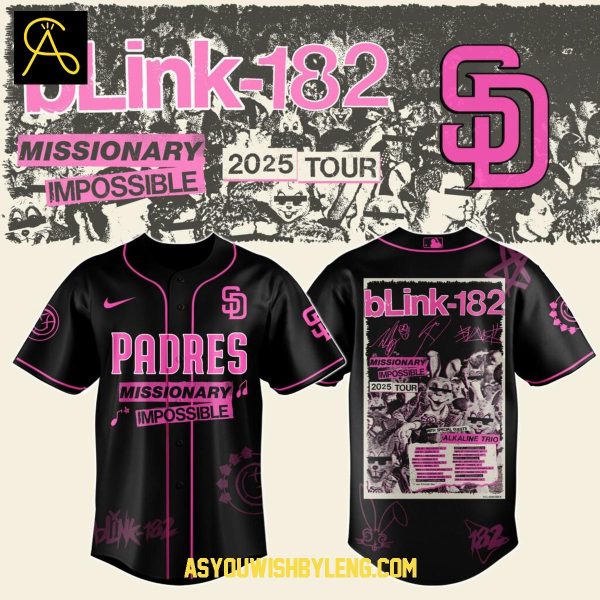 San Diego Padres Blink-182 Missionary Impossible Tour 2025 Baseball Jersey