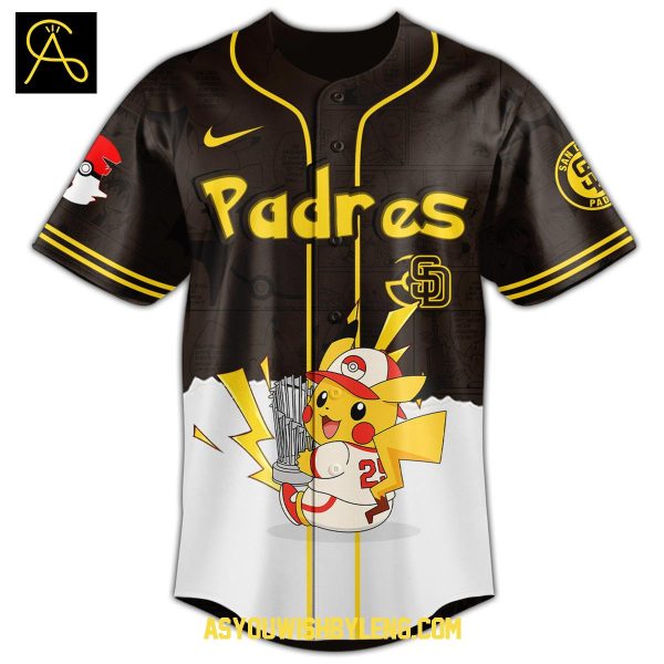 San Diego Padres Pokémon GO Night 2025 Pikachu Personalized Baseball Jersey
