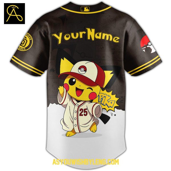 San Diego Padres Pokémon GO Night 2025 Pikachu Personalized Baseball Jersey