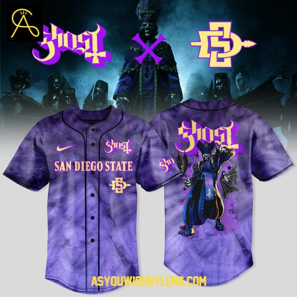 San Diego State Aztecs 2025 Celebrate Ghost Band World Tour Baseball Jersey