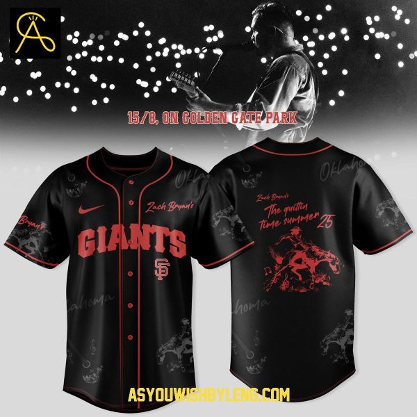 San Francisco Giants 2025 Zach Bryan The Quittin’ Time Summer Baseball Jersey