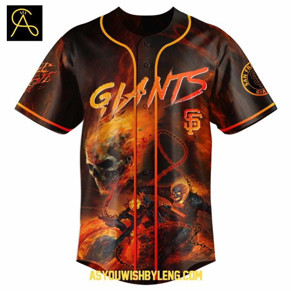 San Francisco Giants Ghost Rider Marvel Chains Of Flame 2025 Baseball Jersey