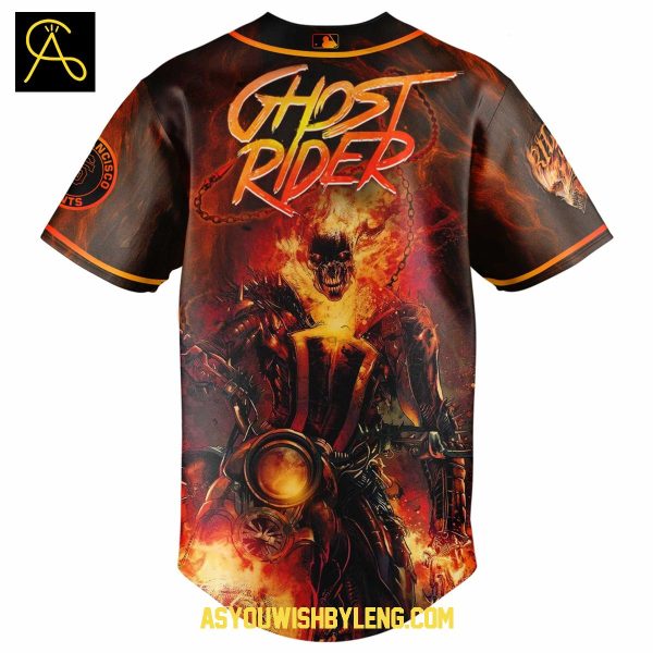 San Francisco Giants Ghost Rider Marvel Chains Of Flame 2025 Baseball Jersey