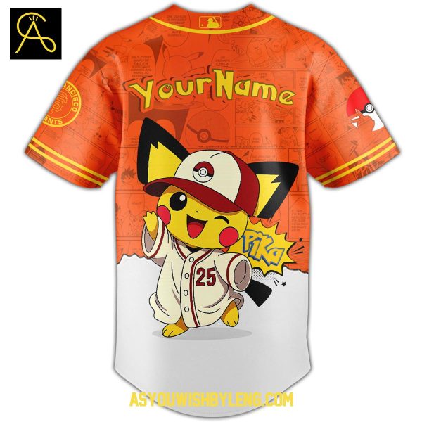 San Francisco Giants Pokémon GO Night 2025 Pikachu Personalized Baseball Jersey