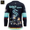 Seatle Kraken Bluey Heeler And Bingo 2025 Hockey Jersey