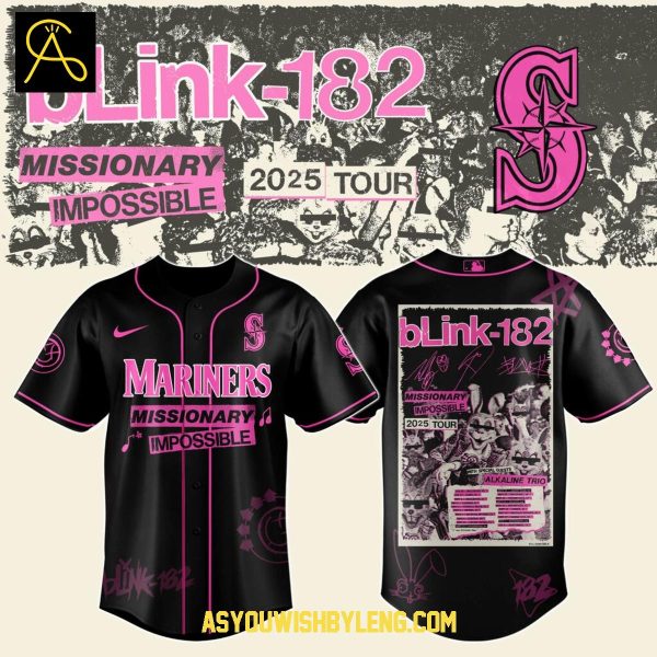 Seattle Mariners 2025 Blink-182 Missionary Impossible Tour Baseball Jersey