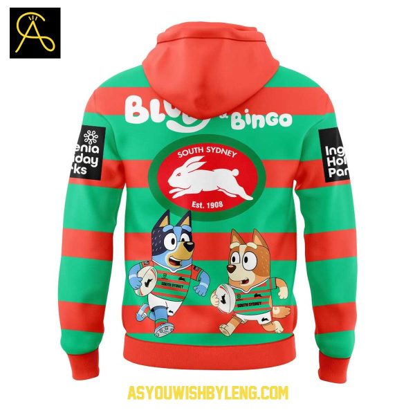 South Sydney Rabbitohs Bluey And Bingo Heeler Family 2025 Hoodie T-Shirt