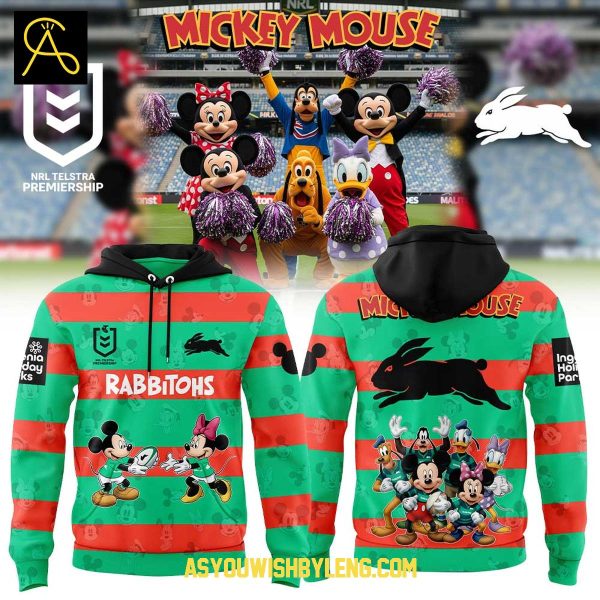 South Sydney Rabbitohs Mickey Mouse Disney Friends 2025 Hoodie T-Shirt