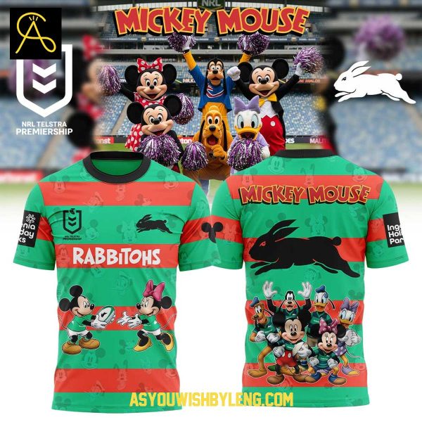 South Sydney Rabbitohs Mickey Mouse Disney Friends 2025 Hoodie T-Shirt