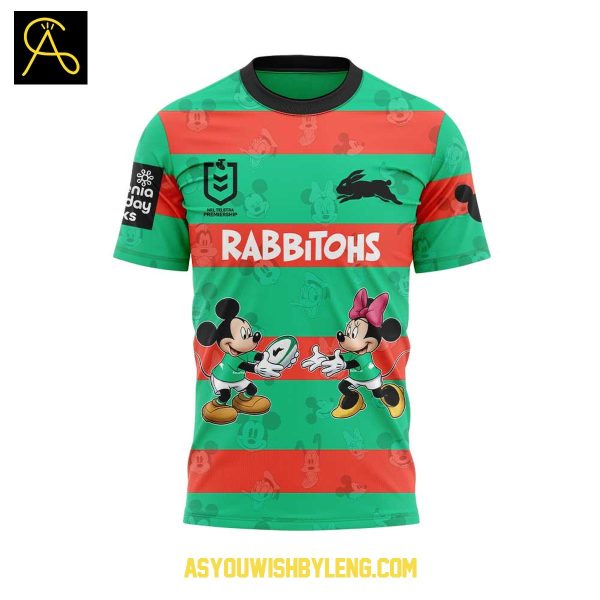 South Sydney Rabbitohs Mickey Mouse Disney Friends 2025 Hoodie T-Shirt