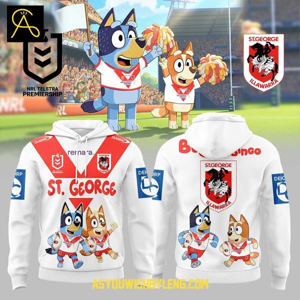 St. George Illawarra Dragons Bluey And Bingo Heeler Family 2025 Hoodie T-Shirt