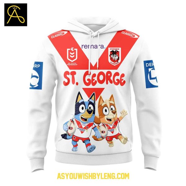 St. George Illawarra Dragons Bluey And Bingo Heeler Family 2025 Hoodie T-Shirt