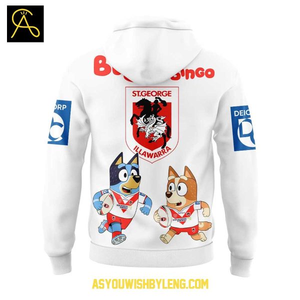 St. George Illawarra Dragons Bluey And Bingo Heeler Family 2025 Hoodie T-Shirt