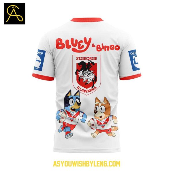 St. George Illawarra Dragons Bluey And Bingo Heeler Family 2025 Hoodie T-Shirt