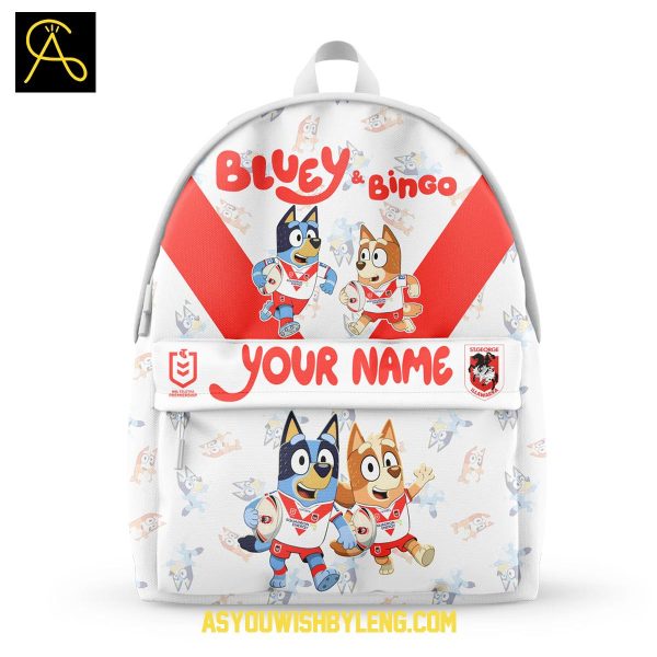 St. George Illawarra Dragons Bluey Bingo 2025 Heeler Personalized School Bag