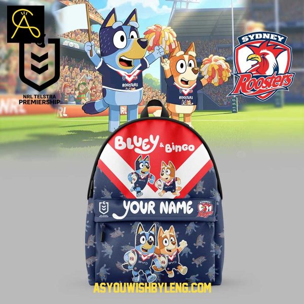 Sydney Roosters Bluey And Bingo 2025 Heeler Personalized School Bag