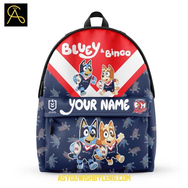 Sydney Roosters Bluey And Bingo 2025 Heeler Personalized School Bag