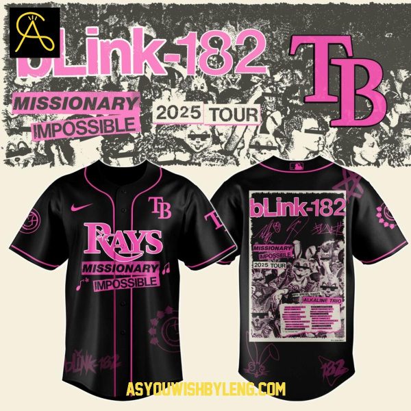 Tampa Bay Rays 2025 Blink-182 Missionary Impossible Tour Baseball Jersey
