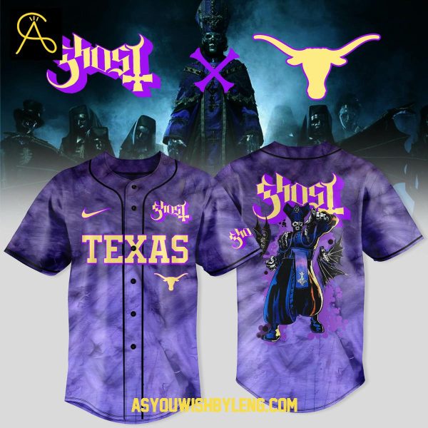 Texas Longhorns 2025 Celebrate Ghost Band World Tour Baseball Jersey