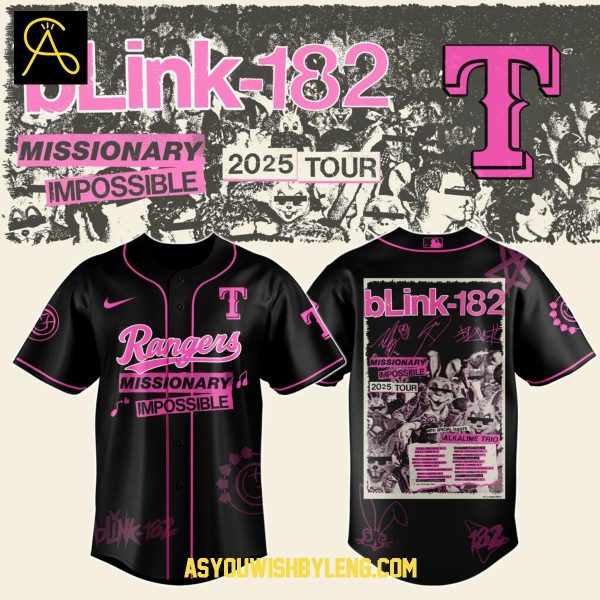 Texas Rangers Blink-182 Missionary Impossible Tour 2025 Baseball Jersey
