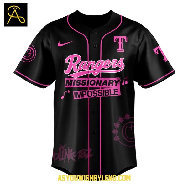 Texas Rangers Blink-182 Missionary Impossible Tour 2025 Baseball Jersey