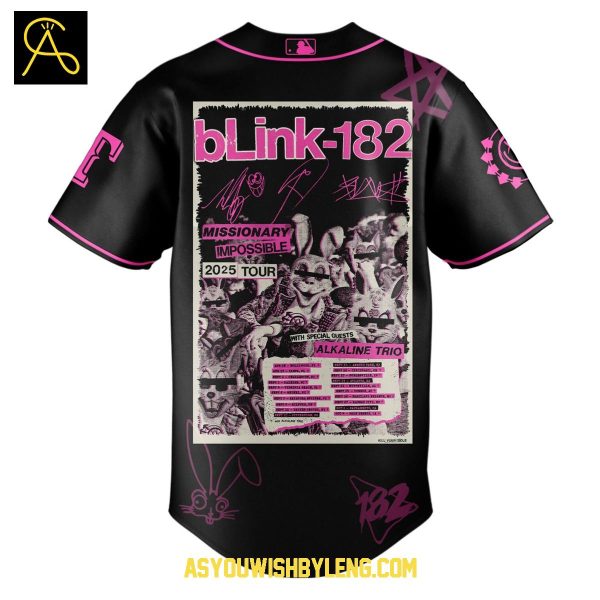 Texas Rangers Blink-182 Missionary Impossible Tour 2025 Baseball Jersey