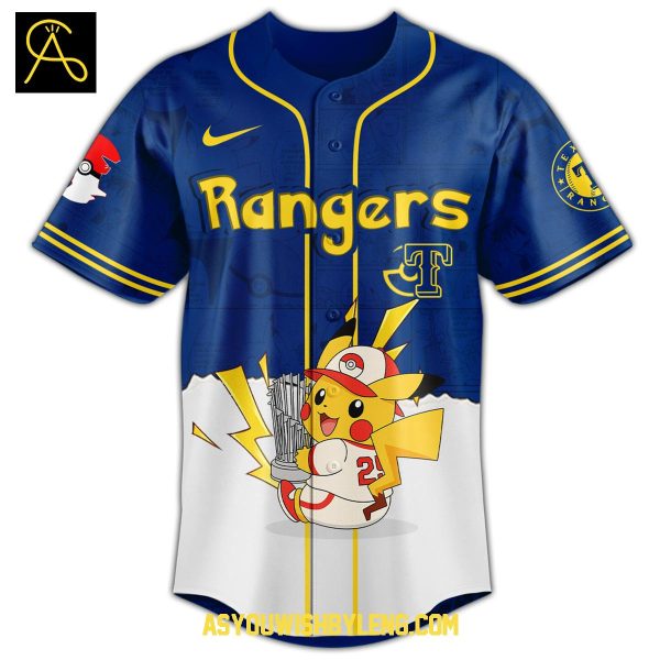 Texas Rangers Pokémon GO Night 2025 Pikachu Personalized Baseball Jersey