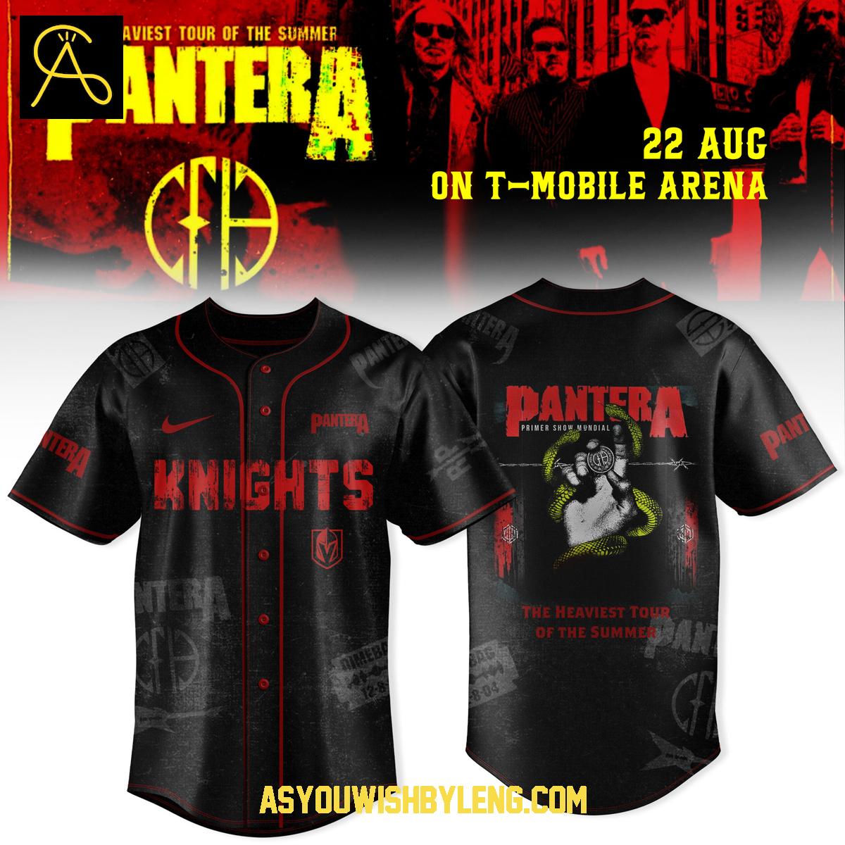 Vegas Golden Knights Pantera Tour 2025 Celebration Baseball Jersey Vegas Golden Knights Pantera Tour 2025 Celebration Baseball Jersey