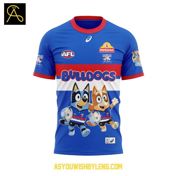 Western Bulldogs Bluey And Bingo Heeler Family Rugby Hoodie T-Shirt