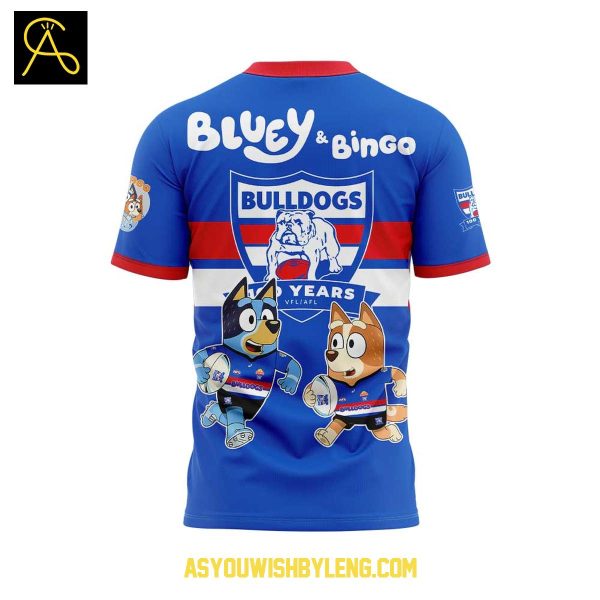 Western Bulldogs Bluey And Bingo Heeler Family Rugby Hoodie T-Shirt