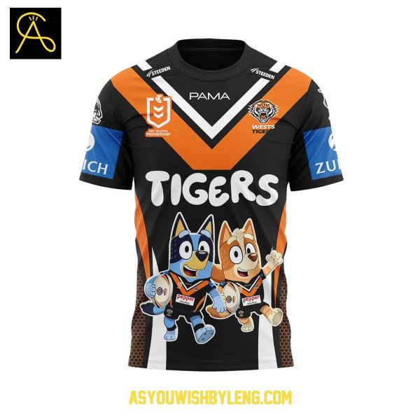 Wests Tigers Bluey And Bingo 2025 Heeler Family Hoodie T-Shirt