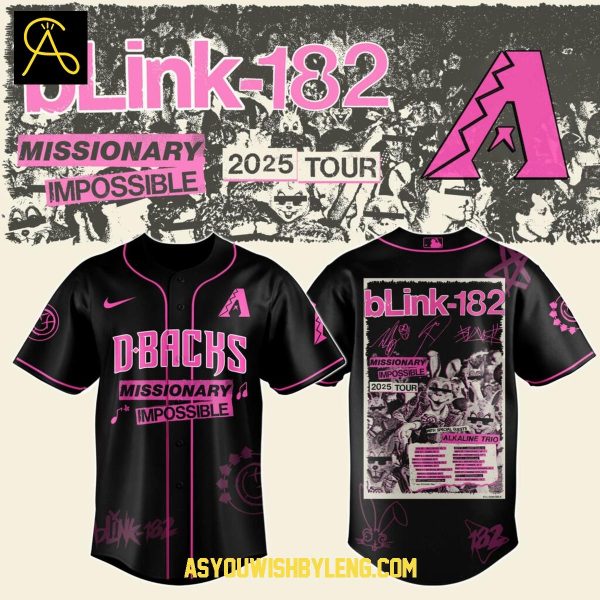 Arizona Diamondbacks Blink-182 2025 North America Tour Baseball Jersey