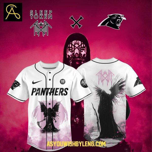 Carolina Panthers Sleep Token 2025 US Tour Celebration White Baseball Jersey