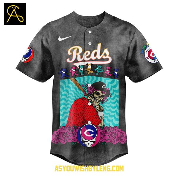 Cincinnati Reds Grateful Dead 60th Anniversary Tour 2025 Baseball Jersey
