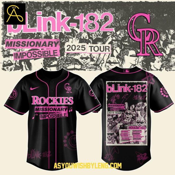 Colorado Rockies Blink-182 2025 North America Tour Baseball Jersey