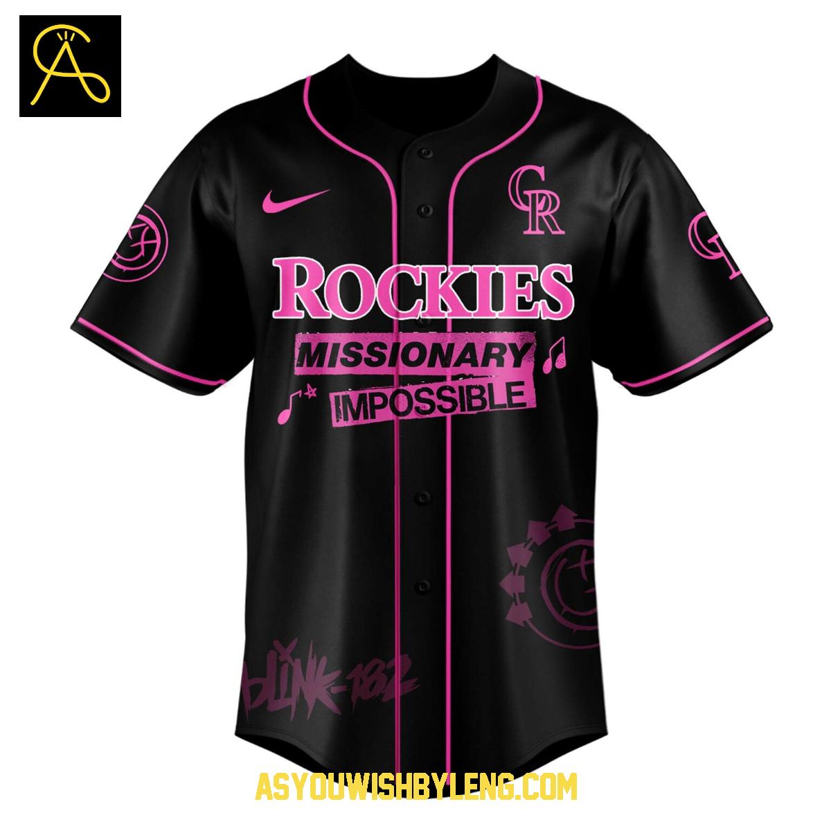 Colorado Rockies Blink-182 2025 North America Tour Baseball Jersey Colorado Rockies Blink-182 2025 North America Tour Baseball Jersey