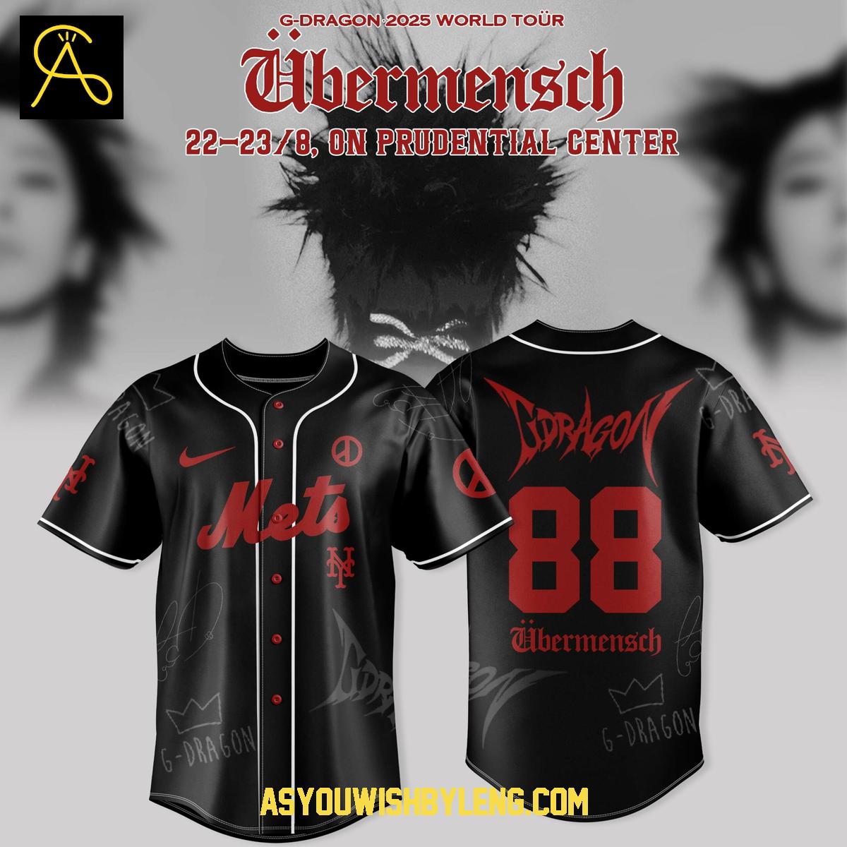 New York Mets G-Dragon North American Tour 2025 Baseball Jersey New York Mets G-Dragon North American Tour 2025 Baseball Jersey