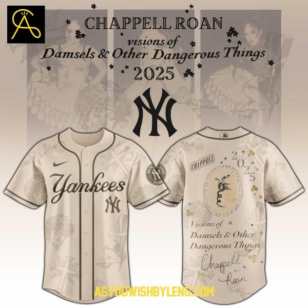 New York Yankees Chappell Roan Visions Of Damsels Tour 2025 Baseball Jersey