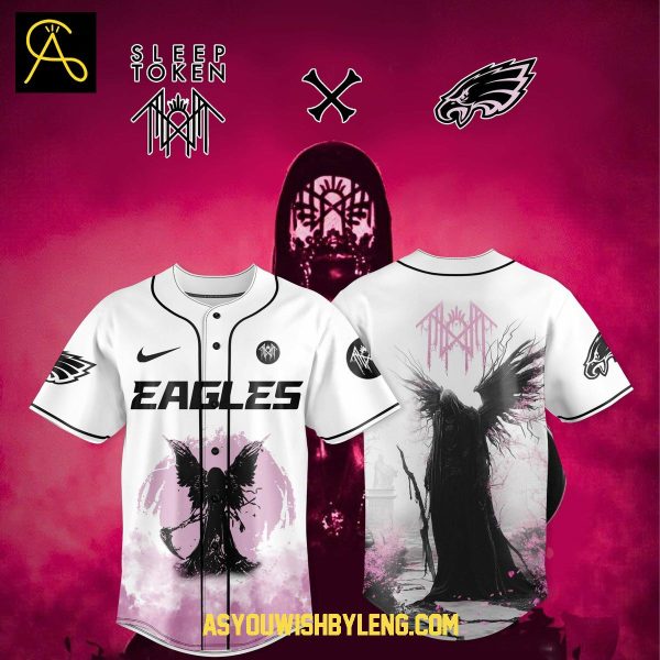Philadelphia Eagles Sleep Token 2025 US Tour Celebration White Baseball Jersey