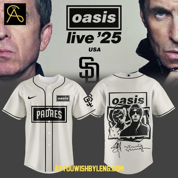 San Diego Padres Oasis “Live ’25 Tour Celebrating 2025 Baseball Jersey