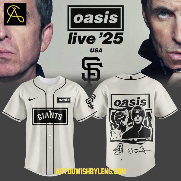 San Francisco Giants Oasis “Live ’25 Tour Celebrating 2025 Baseball Jersey