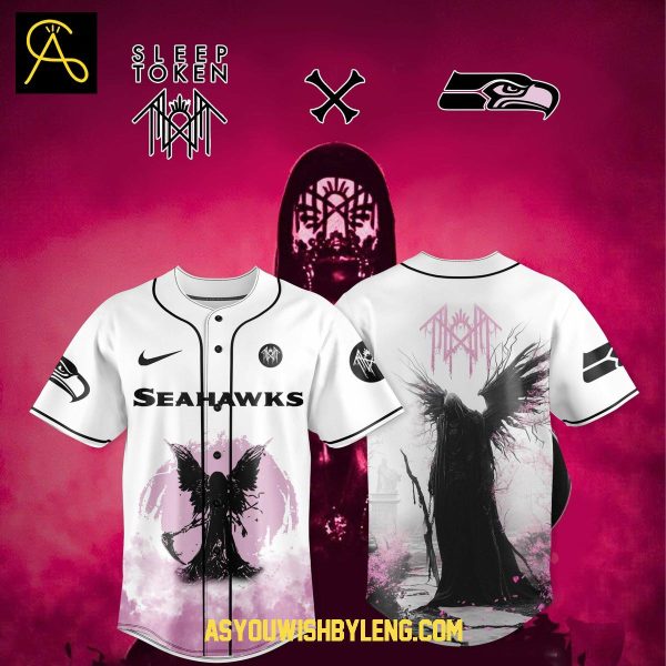 Seattle Seahawks Sleep Token 2025 US Tour Celebration White Baseball Jersey