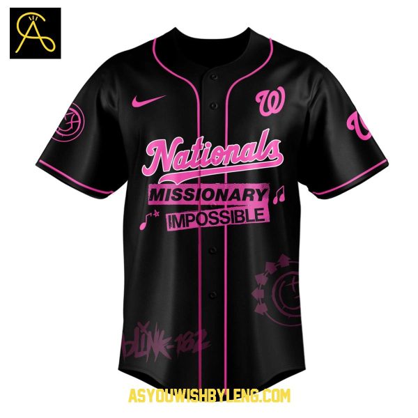 Washington Nationals Blink-182 2025 North America Tour Baseball Jersey